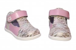 Sandale copii - Sandalute fete pj shoes Pablo roz print 18-26