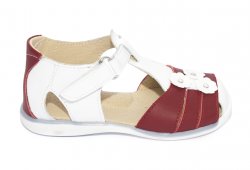 Sandale copii  - Sandalute fetite 574 alb bordo flori 18-25
