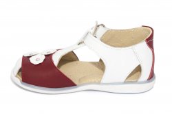Sandale copii  - Sandalute fetite 574 alb bordo flori 18-25