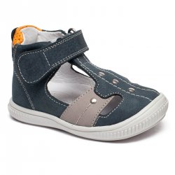 Sandale copii  - Sandalute ortopedice copii hokide 273 blu gri port 18-25