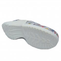 Pantofi sport copii - Sneakers fete cu talpa inalta piele 2025 alb print 35-40