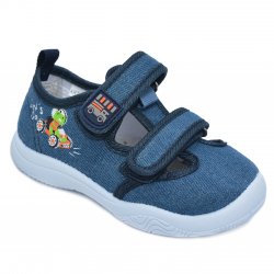 Tenisi copii - Tenisi baieti picior lat cu brant din piele 20-006 jeans 20-25