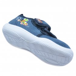 Tenisi copii - Tenisi baieti picior lat cu brant din piele 20-006 jeans 20-25