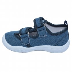 Tenisi copii - Tenisi baieti picior lat cu brant din piele 20-006 jeans 20-25