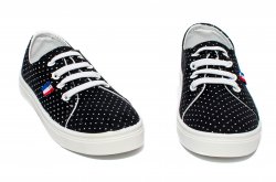 Tenisi copii  - Tenisi espadrile copii textil 1285 negru buline 28-33