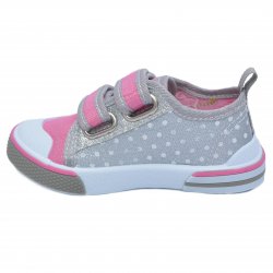 Tenisi copii - Tenisi fete cu brant din piele 20-002 grey 20-25