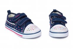 Tenisi copii - Tenisi fete textil super gear 1231 blu buline 26-31