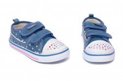 Tenisi copii - Tenisi fete textil super gear 1231 jeans buline 26-31