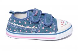 Tenisi copii - Tenisi fete textil super gear 1231 jeans buline 26-31