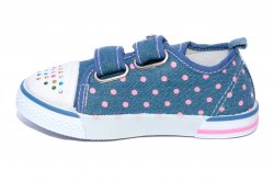 Tenisi copii - Tenisi fete textil super gear 1231 jeans buline 26-31