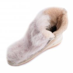 Ugg-uri copii  - Ugg-uri fete din piele cu blana 19068 bej 35-41