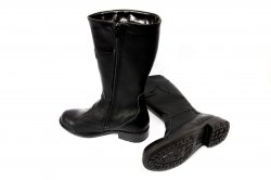 Cizme copii  - Cizme fete piele cu blana 677 negru new