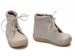 Ghete copii  - Ghete copii din piele 273 alb unt