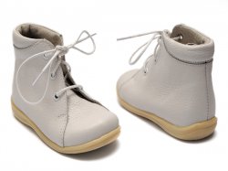 Ghete copii  - Ghete copii din piele 273 alb unt