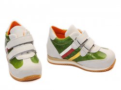 Pantofi sport copii  - Pantofi copii sport avus 325 alb verde