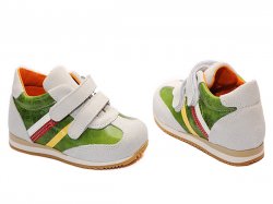 Pantofi sport copii  - Pantofi copii sport avus 325 alb verde