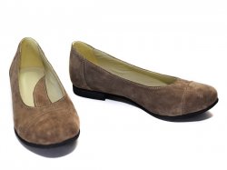 Pantofi balerini dama - Pantofi dama din piele intoarsa adi 45 bej 34-41