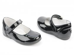 Pantofi balerini copii  - Pantofi fete hokide scoala 272 negru lac