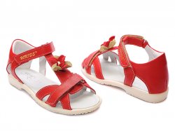 Sandale copii  - Sandale fete din piele hokide 309 rosu