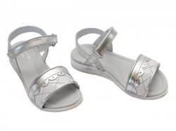 Sandale copii  - Sandale fete Pj Shoes Iris alb argintiu