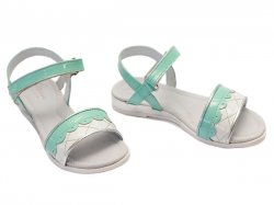 Sandale copii - Sandale copii Pj Shoes Iris alb vernil