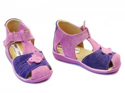 Sandale copii  - Sandale fete piele 574 mov lila