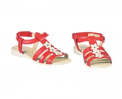 Sandale copii - Sandale fete Pj Shoes Gladiator rosu