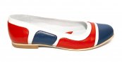 Balerini dama piele 026.3 corai blu alb 34-41