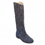 Cizme de vara dama perforate laser piele 26N blu stea 34-41
