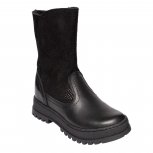 Cizme fete din piele cu blana hokide 8104 negru 26-30