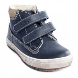 Ghete baieti din piele cu blana cu talonet hokide 412 blu bej 26-30
