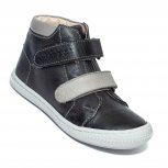 Ghete baieti piele cu talonet hokide 417 negru gri 26-30