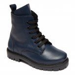 Ghete copii cu blana din piele pj shoes King blu 27-36