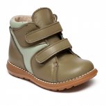 Ghete copii din piele cu talonet 382 kaki vernil 18-25
