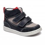 Ghete copii din piele cu talonet hokide 469 blu gri rosu 18-25