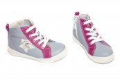 Ghete copii hokide piele 343 gri fuxia 26-35