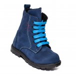 Ghete copii piele cu blana Pj Shoes King albastru blu 20-26