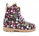 Ghete cu blana fete pj shoes King flori roz 27-36