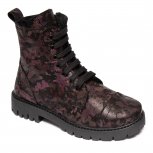 Ghete fete din piele cu blana pj shoes King negru mov 27-36