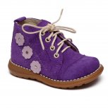 Ghete fete din piele cu talonet 1325 mov flori roz 18-25