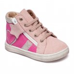 Ghete fete din piele cu talonet hokide 377 roz fuxia 18-25