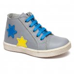 Ghetute copii din piele cu talonet Rocky gri albastru galben 20-26