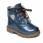 Ghetute fete cu blana si talonet AV413 blu lac arg 19-30