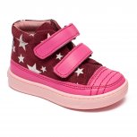 Ghetute fete din piele cu talonet AV856 fuxia bordo 18-30