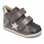 Ghetute fete din piele cu talonet hokide 301 gri sidef 18-25