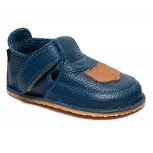 Incaltaminte barefoot baieti din piele 2023 blu ursulet 17-25