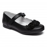 Pantofi balerini copii din piele hokide 272 negru floare 26-36