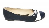 Pantofi balerini dama piele 026 siret blu alb 34-41