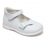 Pantofi balerini fete din piele cu talonet 803 alb 19-30