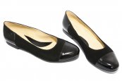 Pantofi fete piele intoarsa 26 negru lac 34-41
